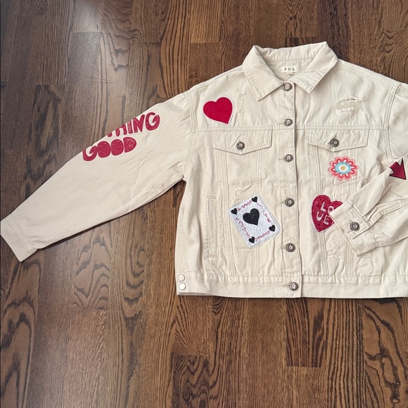 POL Cream distressed patch jacket medium - Picture 8 of 13